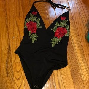 Rose Halter Bodysuit